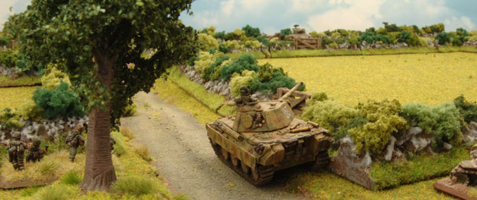 Barkmann looks for targets lining the bocage