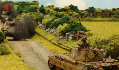 Barkmann knocks out the hard charging 2nd Platoon Shermans