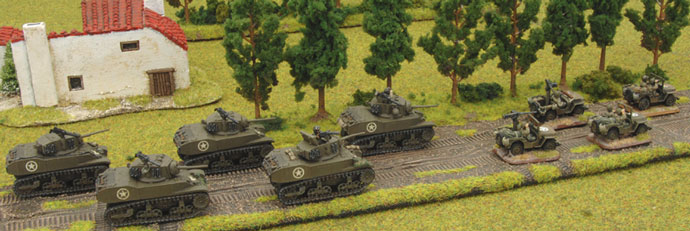Light Tank Platoon with 5 M5A1 Stuarts and the I&R platoon