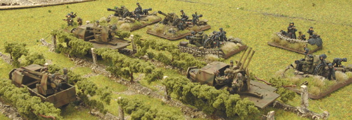 HG SP AA platoon and 10.5cm artillery platoon