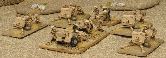 Anti-Tank Platoon, Royal Artillery (4 OQF 2pdr with 1 OQF 25 pdr)