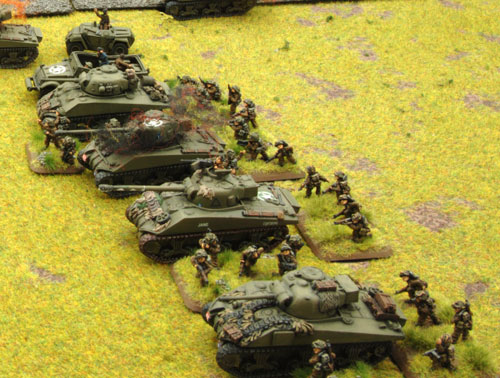 The Guards Rifle Platoon dismounts