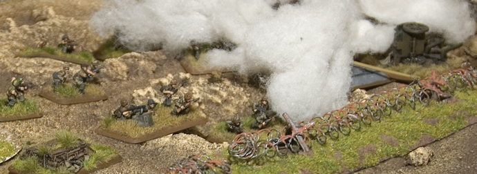 The British make tactical use of the smoke screen against the German position