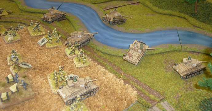 German Panzer cross a river