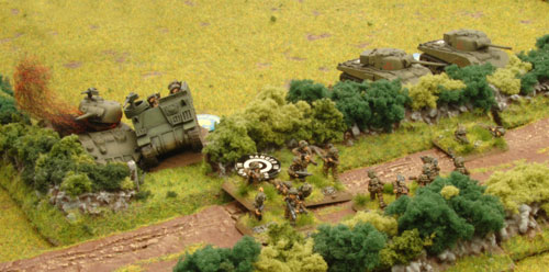 The Canadian 3rd Rifle Platoo is hit by another barrage