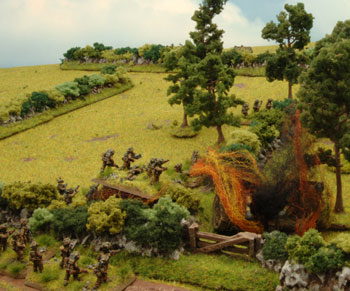The 1st Platoon advances