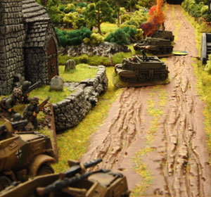 The Panzergrenadiers line up the Carriers