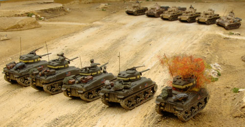 Shermans In The Firing Line