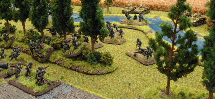 The Paratroopers cut down the advancing Grenadiers