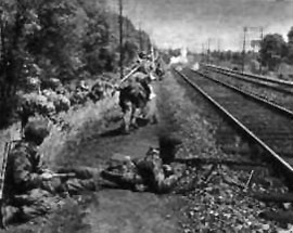 Fallschirmjager manning the rail line