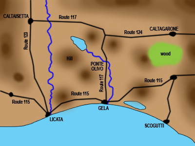 Area of the Gela landings