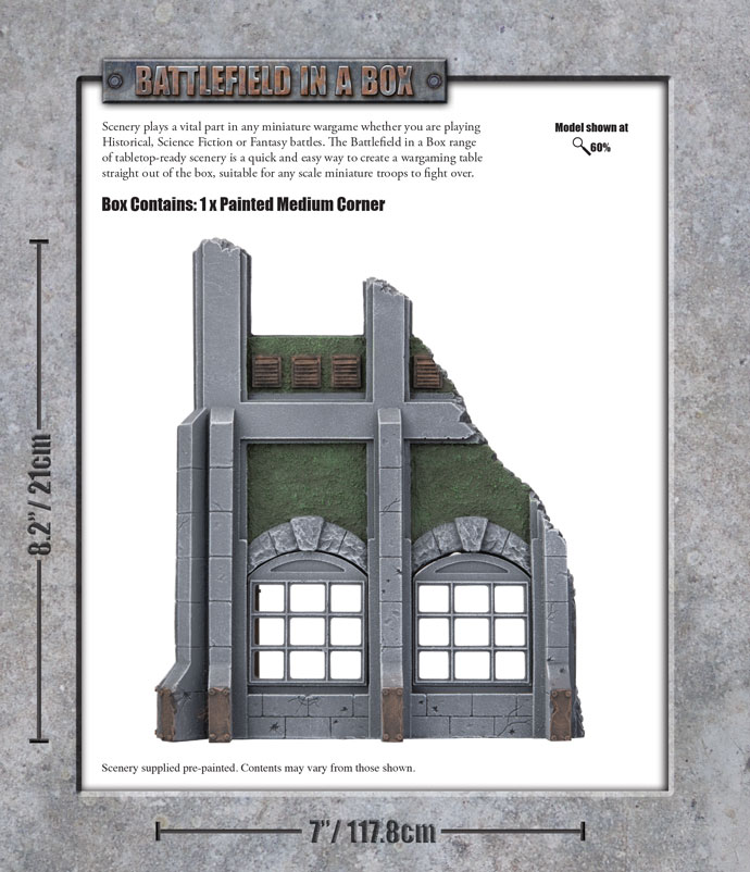 Battlefield in a Box: Battlefield in a Box: Gothic Industrial Medium Corner (BB598) 