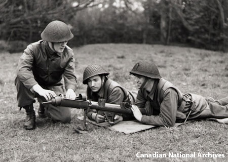 Canadians training with the PIAT