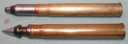 Soviet 45mm AT rounds, APBC (Top) and APCR (Bottom)