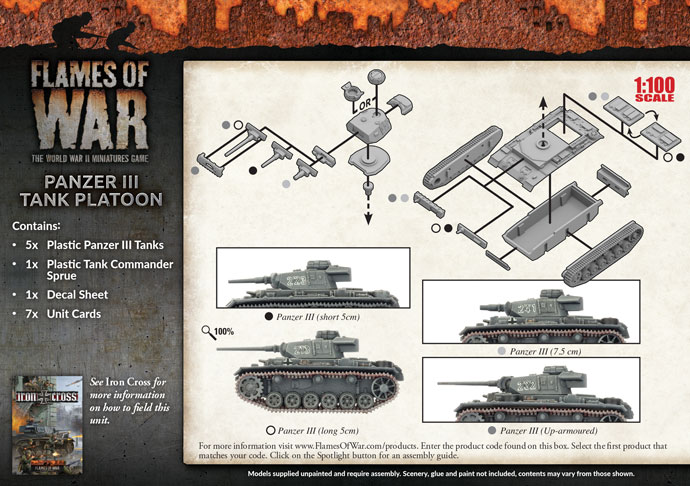 Details about   Flames of War GBX105 Panzer III Tank Platoon Singles 